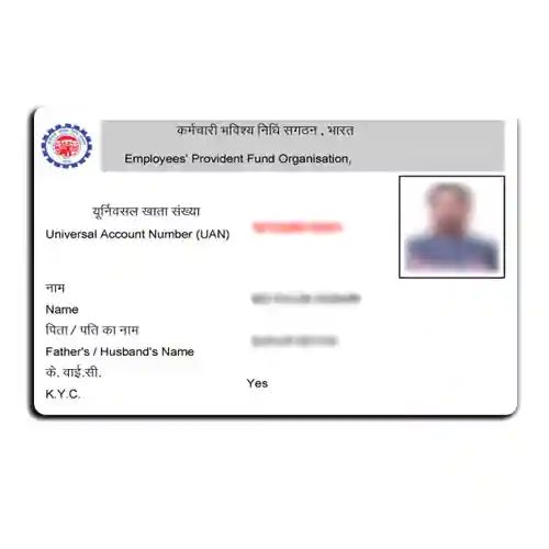 Get your EPF (UAN) card print PVC card back side
