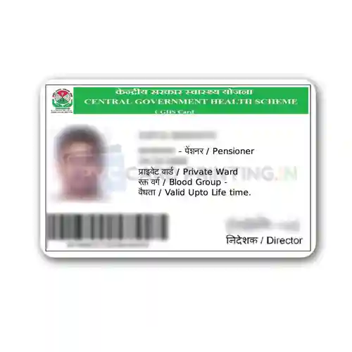 Central Government Health Scheme (CGHS) PVC Card Print