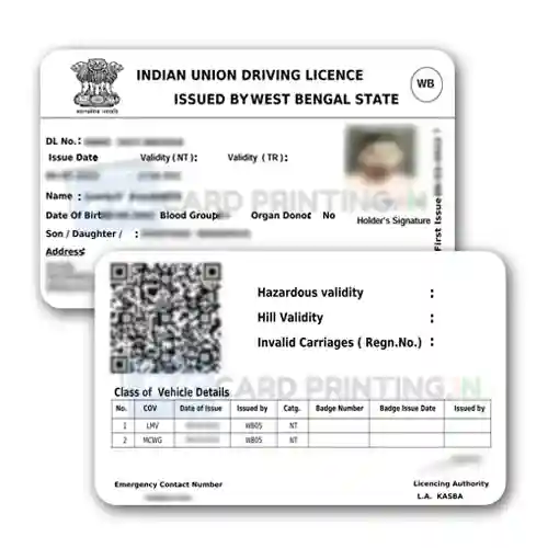West Bengal Driving Licence PVC Card (Smart Card)Print