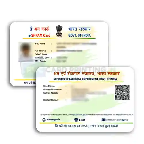 eShram Card PVC Print PVC card back side